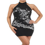 Black spaghetti strap ruffle