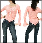 V neck rayon georgette blue