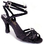 Black Leather Open Toe